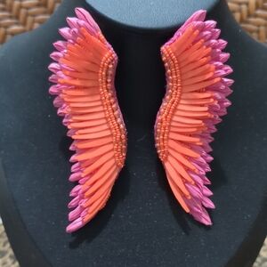 Mignonne Gavigan Pink and Orange Wing Earrings